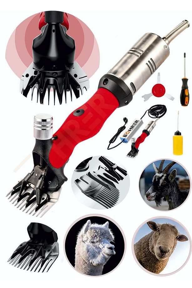 Pross Dark Red Güçlendirilmiş Adaptörlü Yeni Nesil Koyun - Keçi Kırkma Kırpma Makinesi - 1
