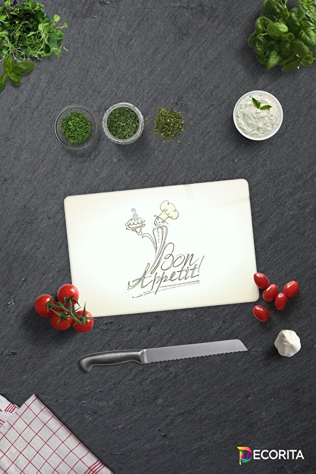 Glass Cutting Board - Glass Cutting Board | Bon Appetit - Chef | 20cm X 30cm