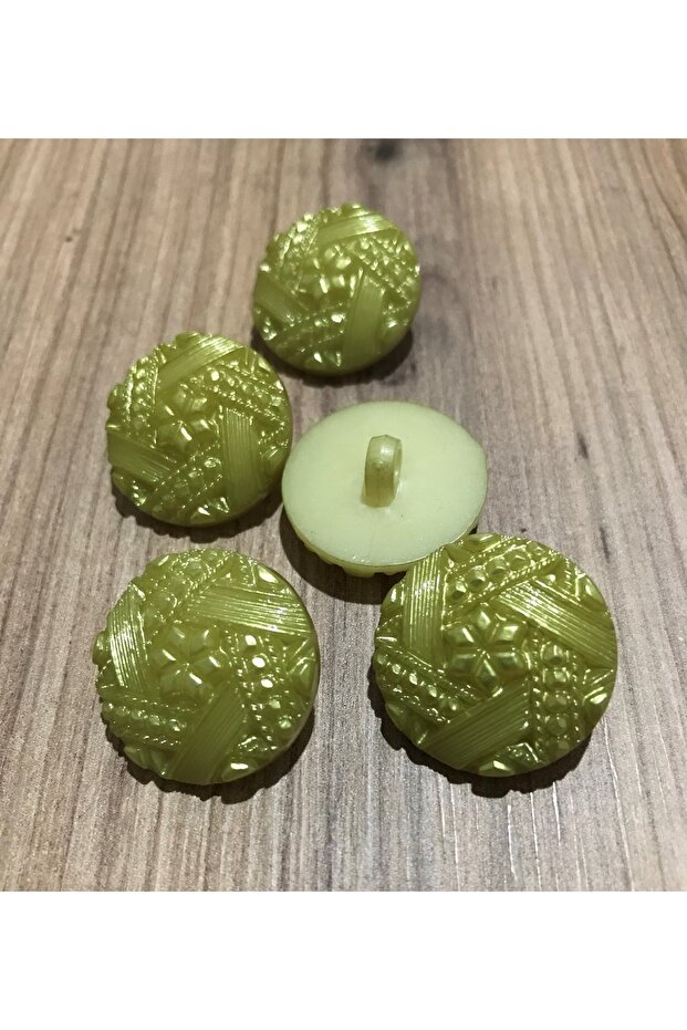 Serrated Plastic Pearl Button 25mm. 5 Pack.