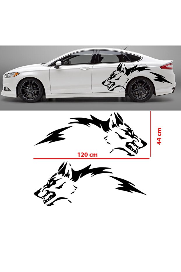 Tribal Lion Head Fender Upper Side Body Auto Sticker