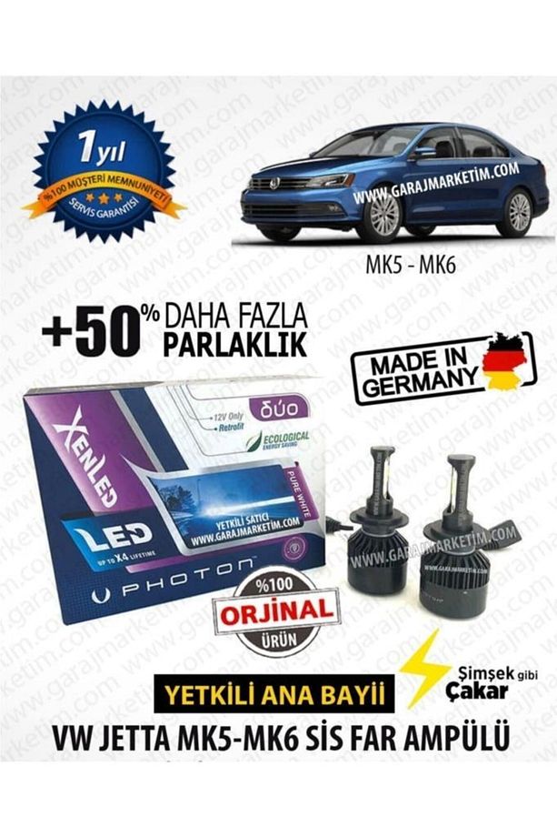 Duo Hb4 9006 Led Xenon - Volkswagen Jetta Mk5-mk6 Sis Far - 1
