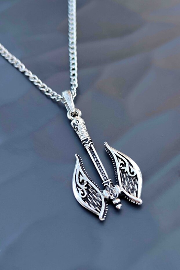 Gümüş Devil Balta Kolye - 1