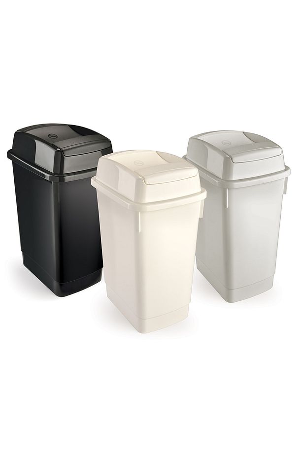 Banyo Çöp Kovası 27 Litre Çift Taraf Itme Kapaklı Atık Kutusu Cafe Otel Çöp Kovası 27 Litre 3 Adet - 1