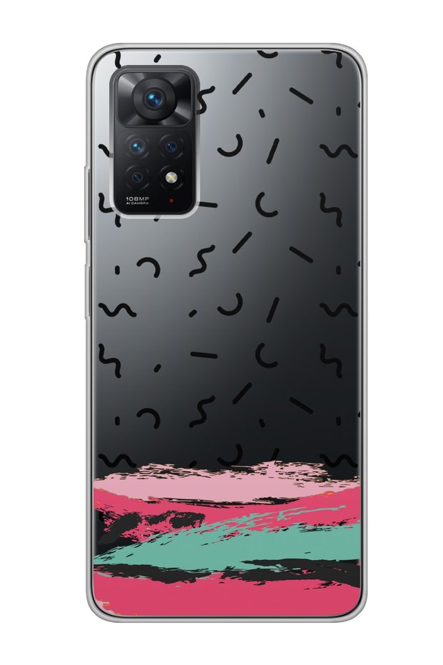 حافظة هاتف شفافة بتصميم فرشاة لهاتف Xiaomi Redmi Note 11 Pro