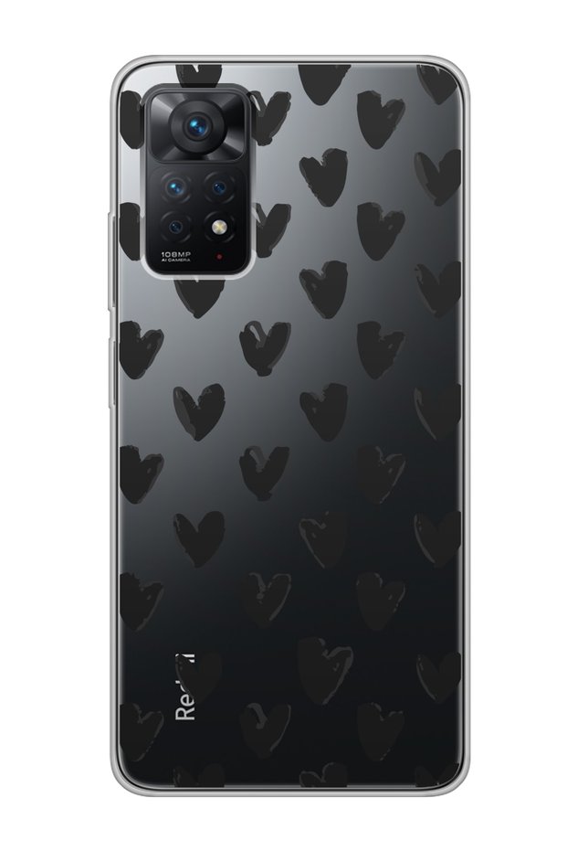 حافظة هاتف شفافة بتصميم قلب لهاتف Xiaomi Redmi Note 11