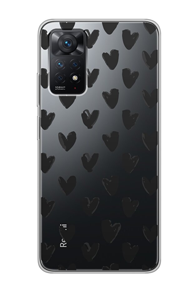 حافظة هاتف شفافة بتصميم قلب لهاتف Xiaomi Redmi Note 11 Pro