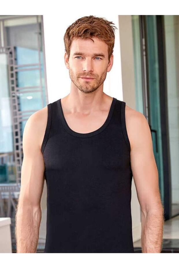 1022 Men's Athlete 6 Pieces Black M-51 Cotton Underwear Top Undershirt