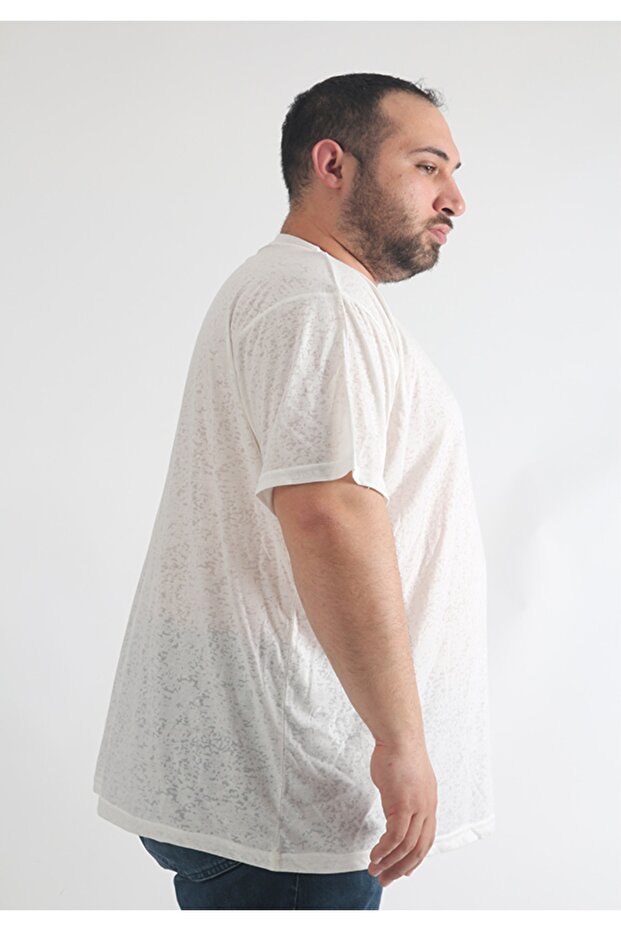 Devore Patterned Plus Size T-shirt - 2