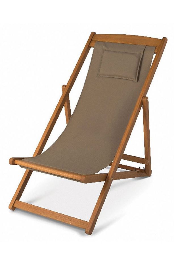 Relax Katlanabilir Bahçe Sandalyesi Şezlong Koltuk Yastıklı 3 Kademe Ayarlı Akasya Ağacı Aa030 - 1
