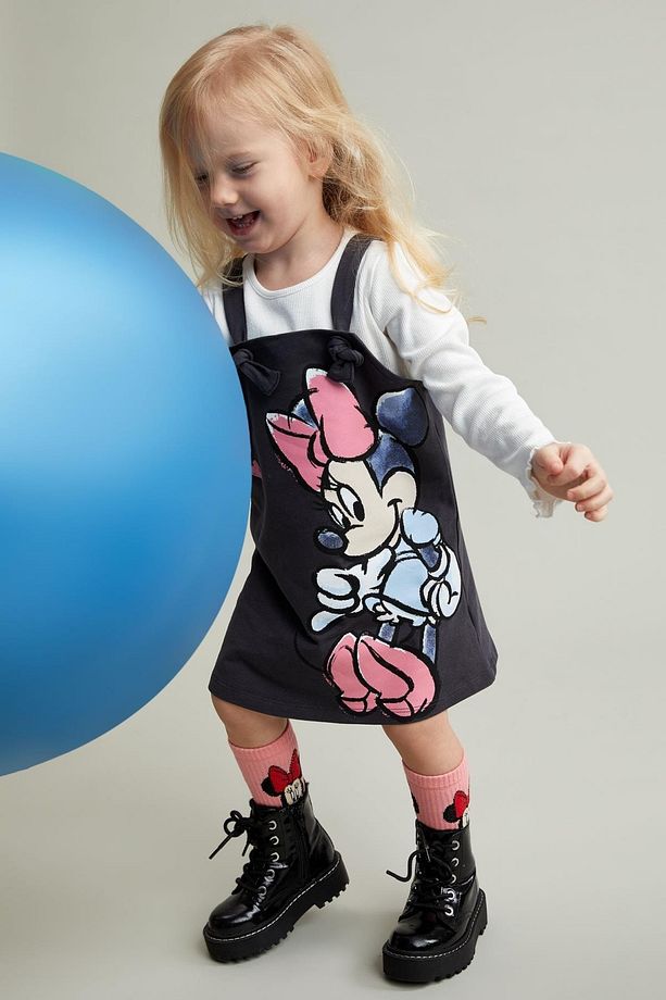 Kız Bebek Minnie Mouse Lisanslı Salopet Elbise - 2