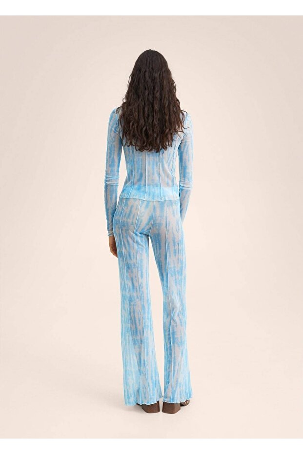 Wideleg Patterned Trousers - 4