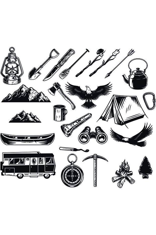 Kamp Temalı Sticker Set