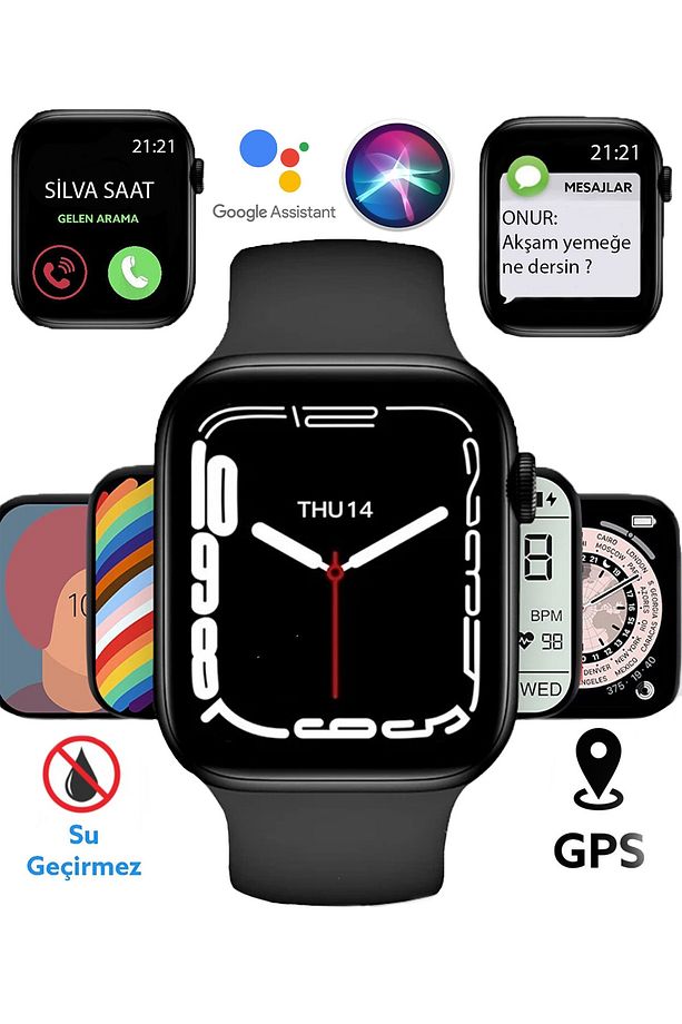 MG37 Akıllı Saat iOS Android Kablosuz Şarj Siyah - 2