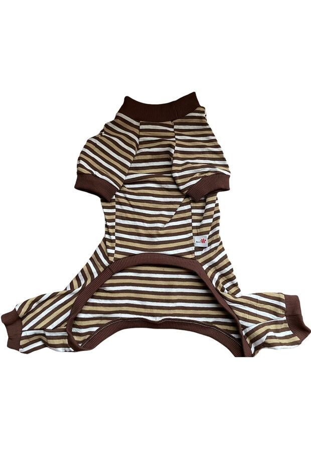 Cat Dog Striped Jumpsuit