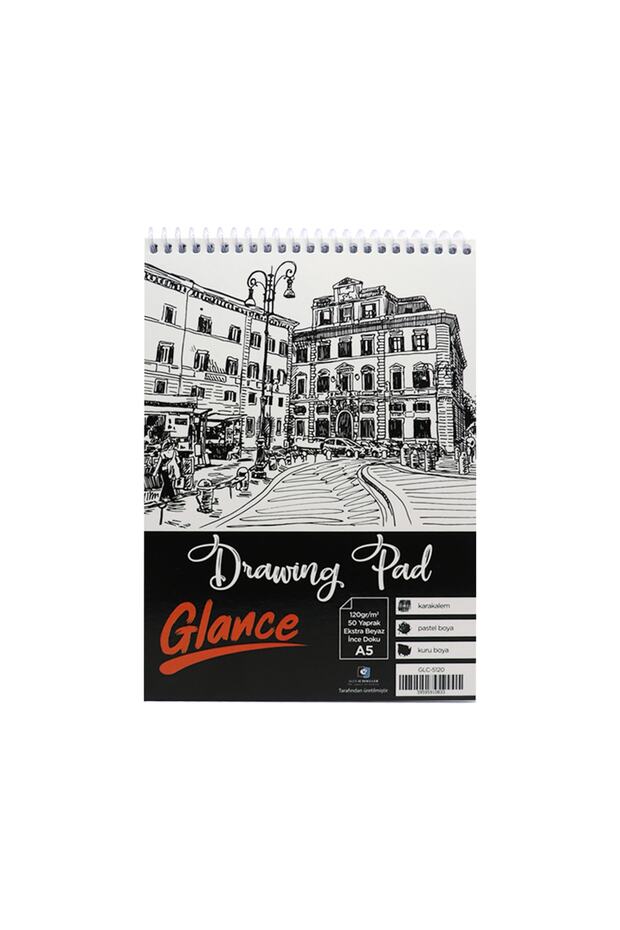 Sketchbook A5 120 gr 50 Sheets Extra White Fine Texture Drawing Notebook