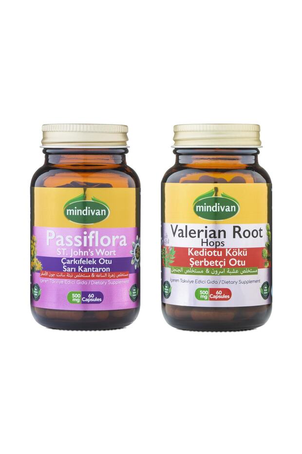 Passiflora Çarkıfelek Otu Kapsül + Valerian Root Kediotu Kapsül, Ikili Uyku Seti - 1