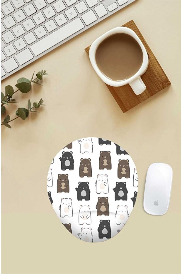 Dancer Bear Patterned Mouse Pad with Wrist Support - 1