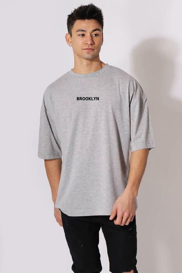 Brooklyn Gray Oversize Unisex T-Shirt
