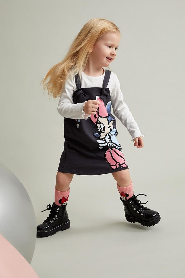 Kız Bebek Minnie Mouse Lisanslı Salopet Elbise - 3
