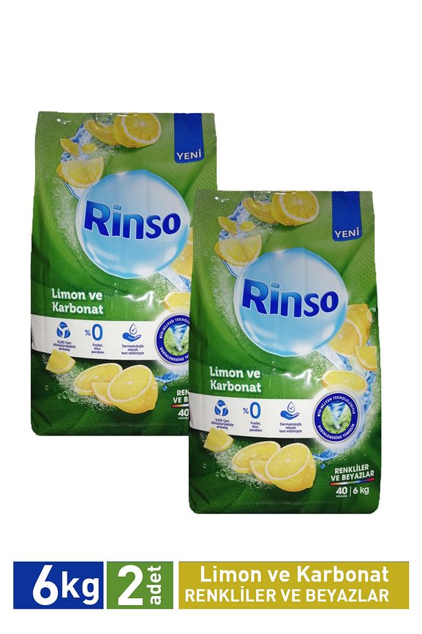 Limon Ve Karbonat Renkliler Ve Beyazlar Için Toz Çamaşır Deterjanı 6 Kg X 2 Adet - 1