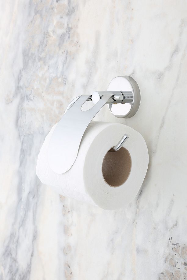 Krom Dar Kapaklı Tuvalet Kağıtlığı Wc Kağıtlık Tuvalet Kağıdı Askısı - 2
