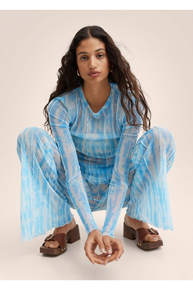 Wideleg Patterned Trousers - 5