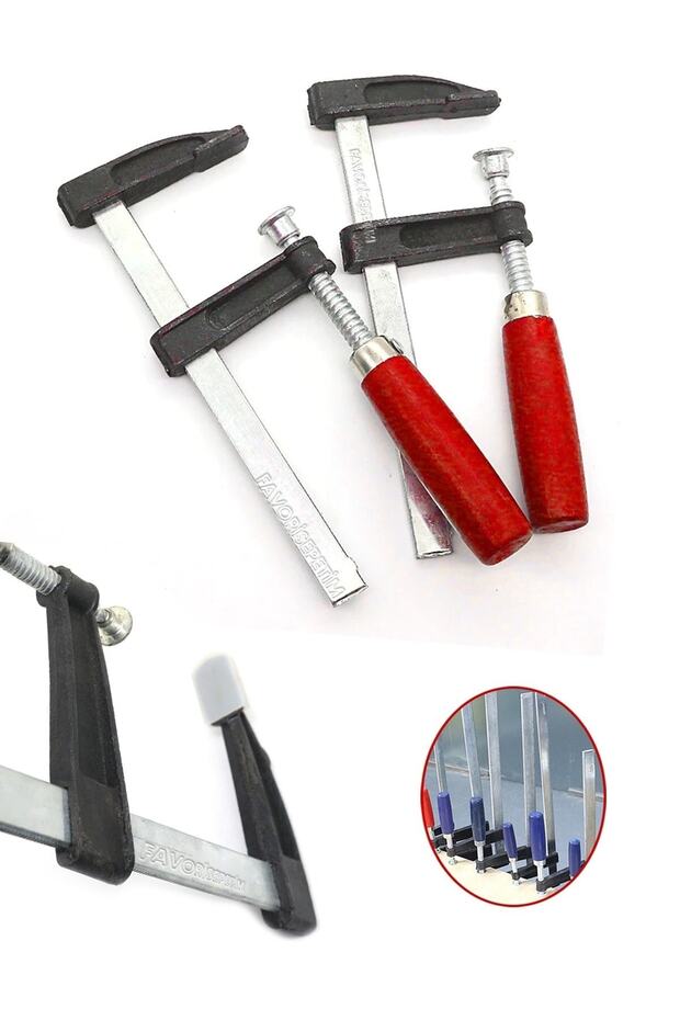 Bhd Tools Yüksek Kalite F Tipi Ahşap Çelik Mobilyacı İşkencesi Kıskaç İşkence 3lü Set - 4