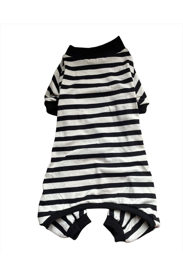 - Cat Dog Striped Jumpsuit