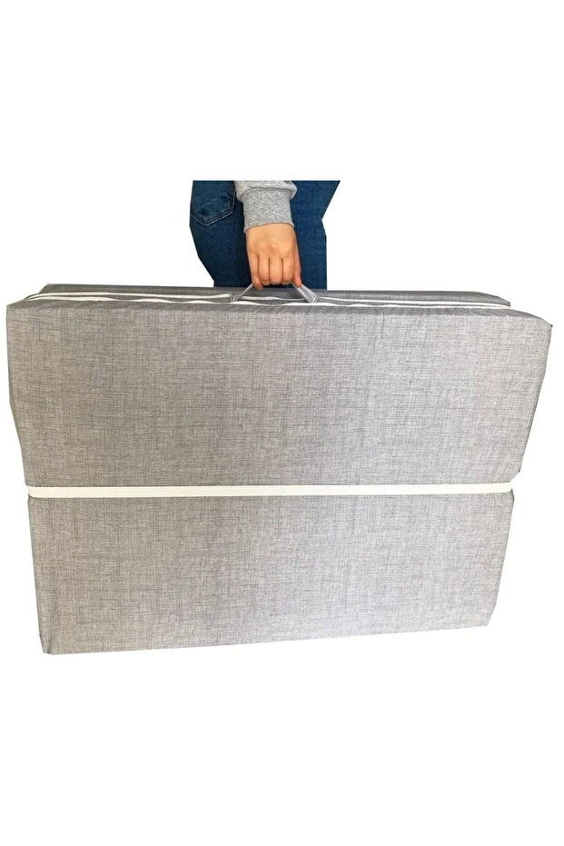 Katlanır Yatak Yer Yatağı Sünger Yatak Tek Kişilik 80x180 Gri Kırçıllı - 1