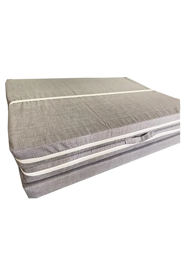 Katlanır Yatak Yer Yatağı Sünger Yatak Tek Kişilik 80x180 Gri Kırçıllı - 4