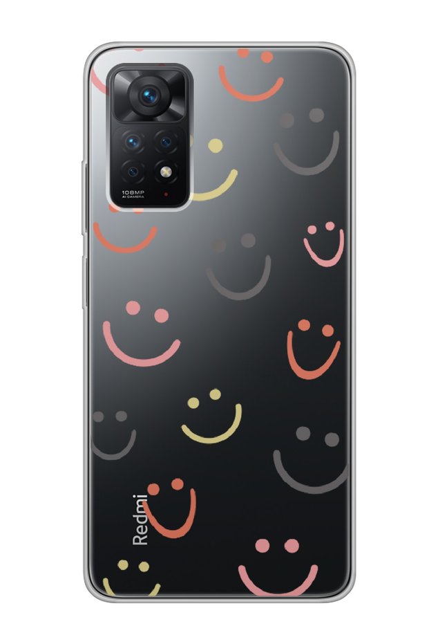 حافظة هاتف شفافة بتصميم ابتسامة لهاتف Xiaomi Redmi Note 11 Pro
