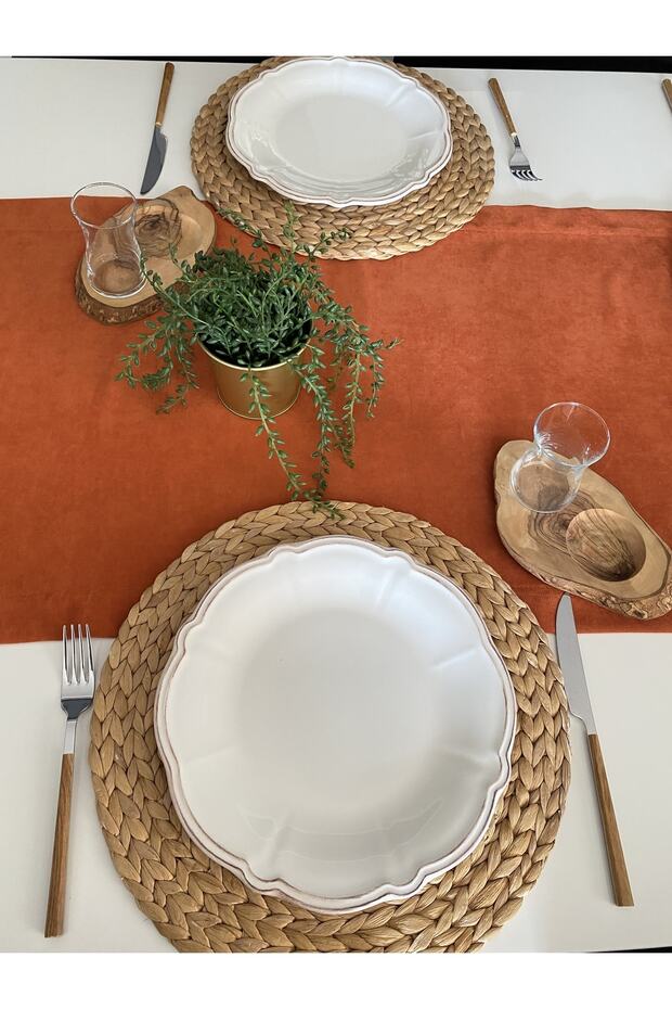 Velvet Textured Tile Cinnamon Long Runner - 4