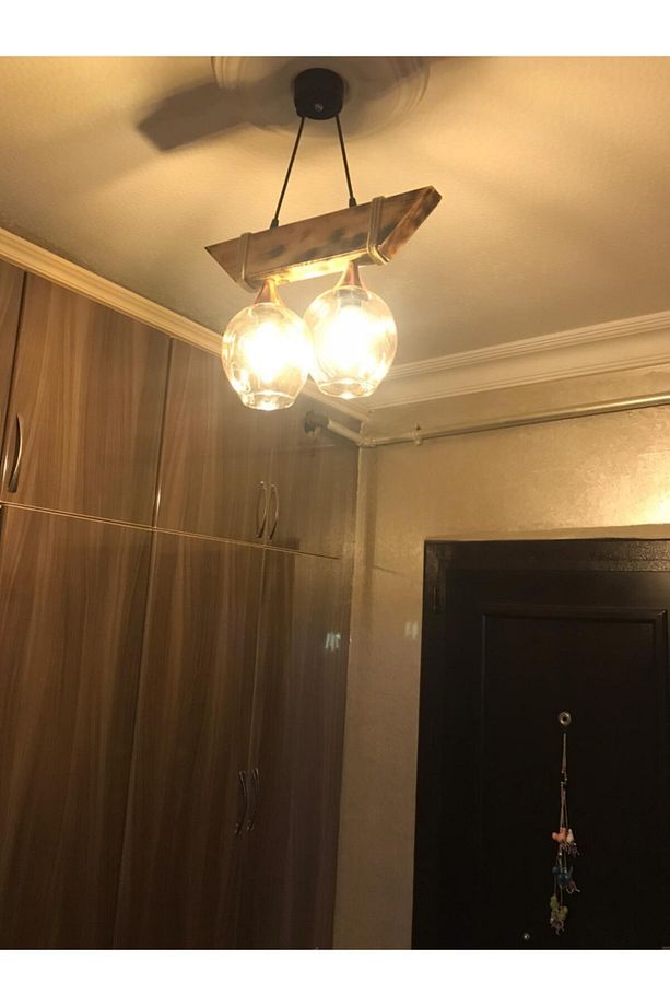 Seda 2li Ahşap Avize - 3