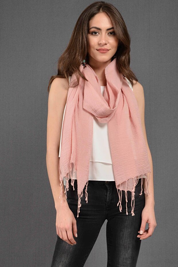 Pembe Modal Pamuk Fular - 2