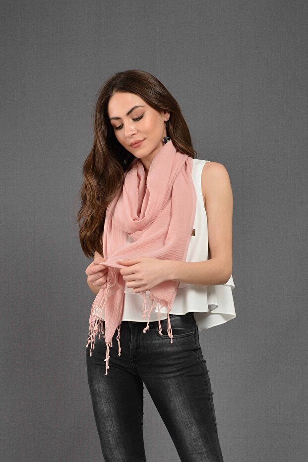 Pembe Modal Pamuk Fular - 4
