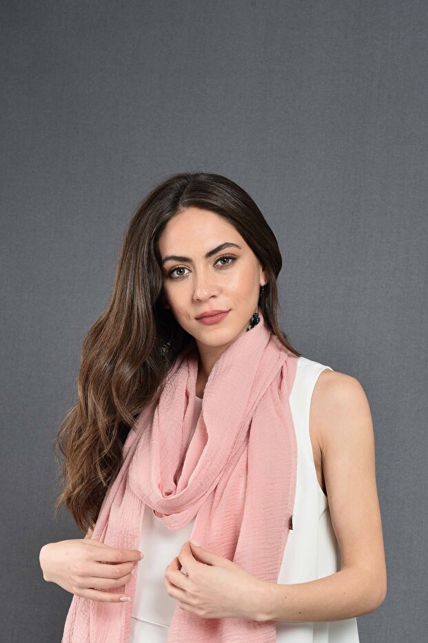 Pembe Modal Pamuk Fular - 6