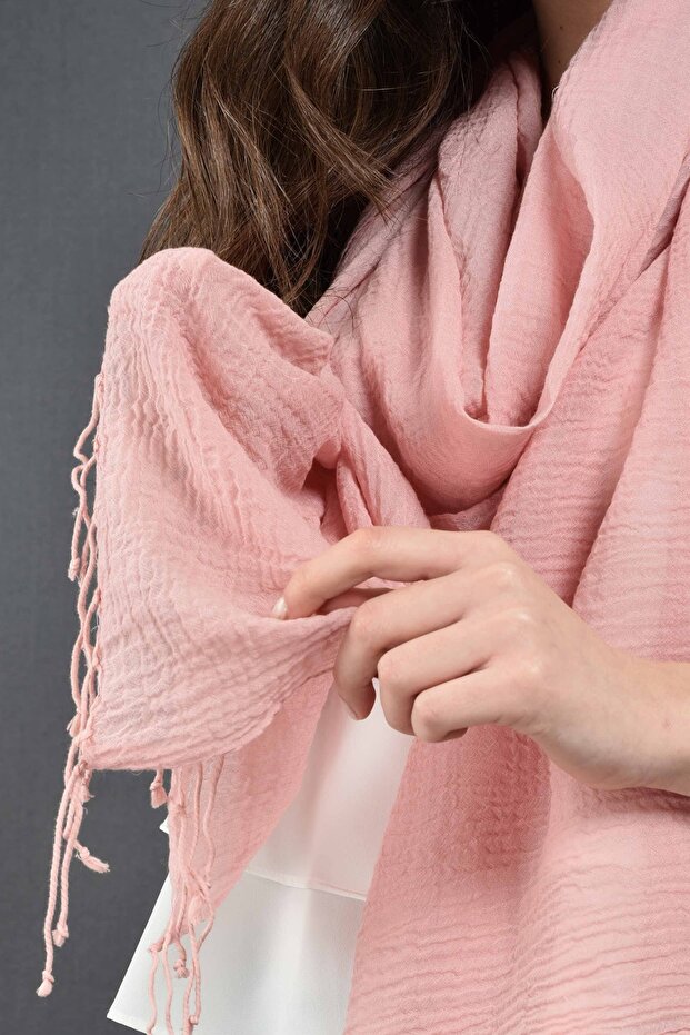 Pembe Modal Pamuk Fular - 7