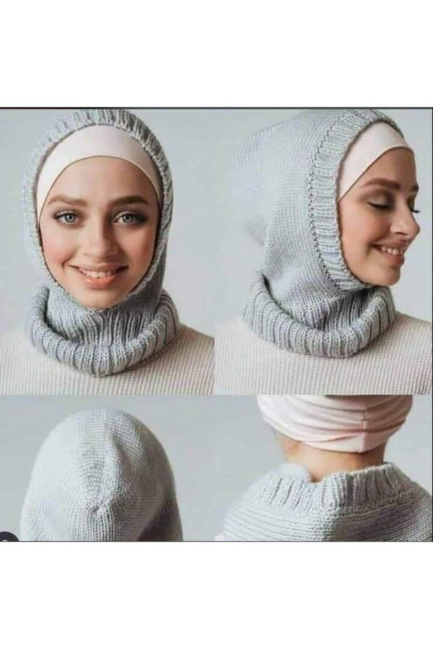 Wool Beret - Winter Hijab Beret - Gray