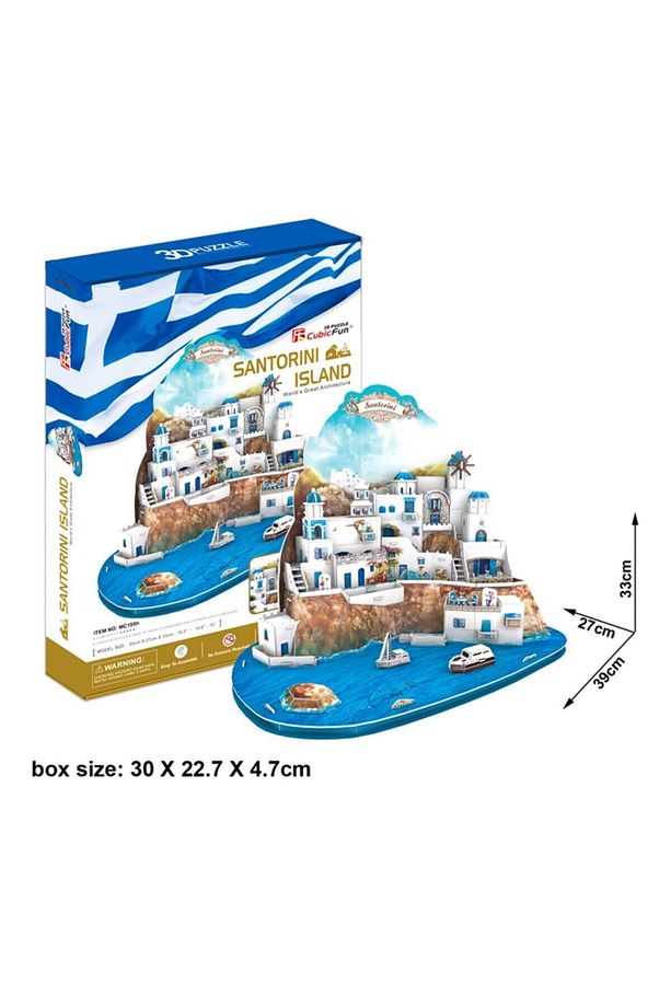 3D 129 Parça Puzzle Santorini Island - 3