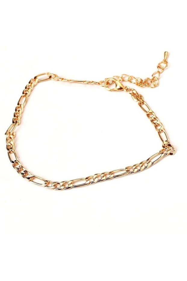 Women's Gold Gold Color Classic Figaro Anklet Bracelet 4 mm