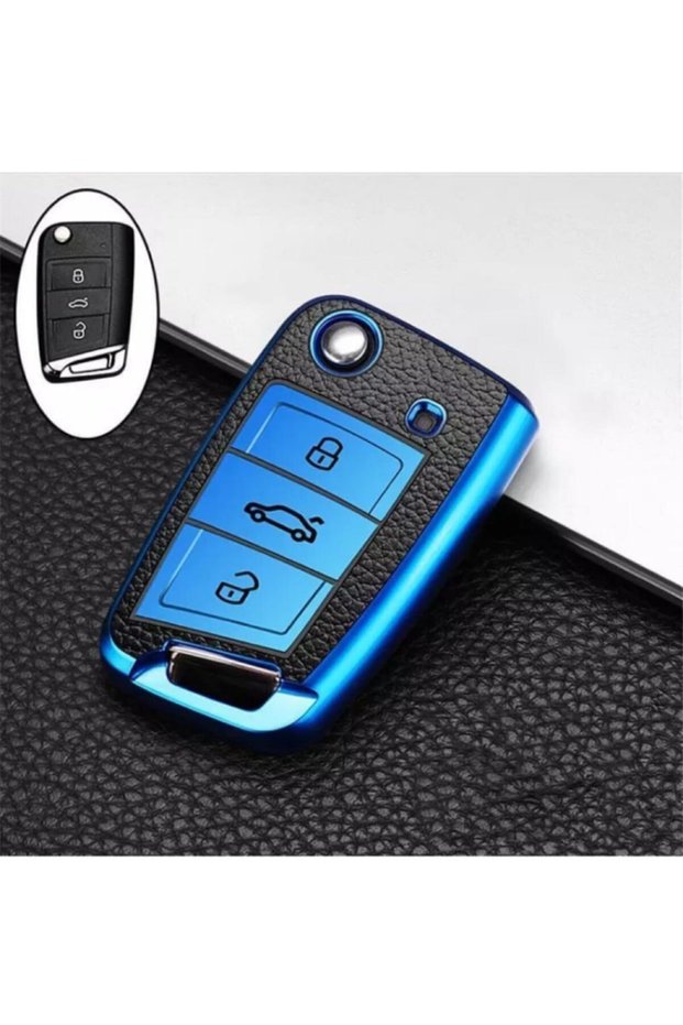 Tiguan 2016 Arona T-roc Polo Karoq Radip Kamiq Luxury Key Protection Case Blue Color