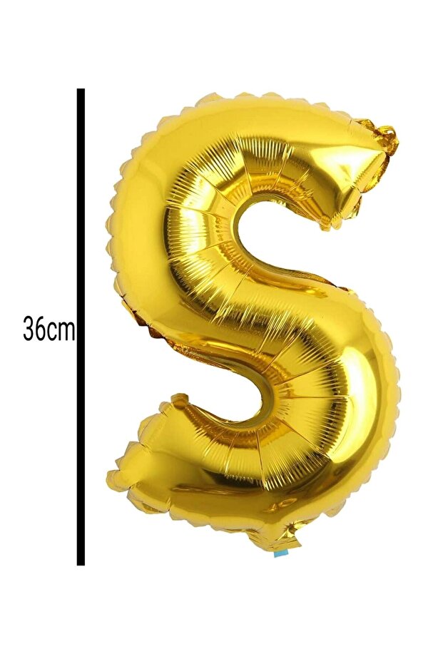 Letter S Foil Birthday Balloon Gold (36cm)