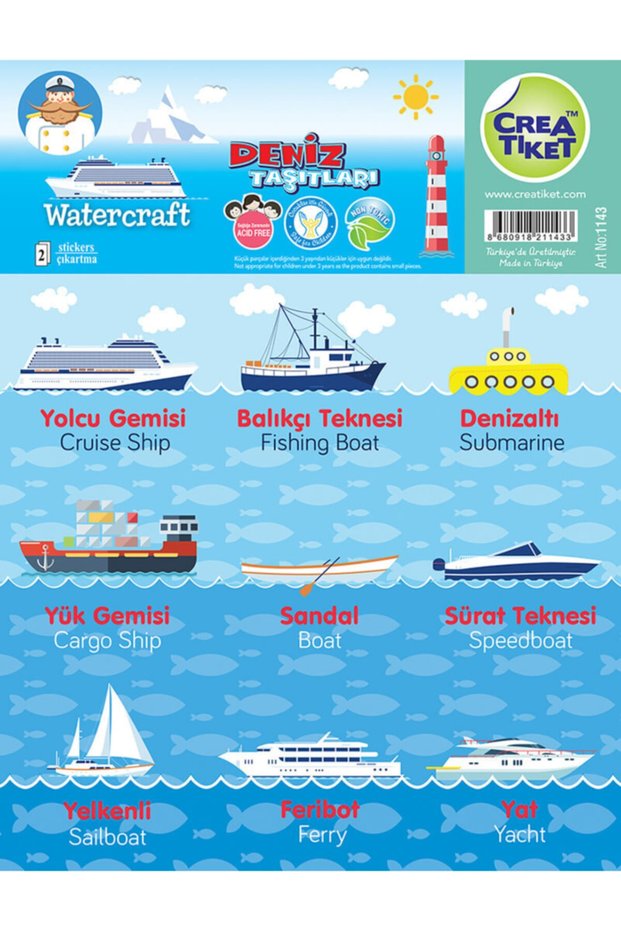 Creatiket Educational Sticker English*Turkish