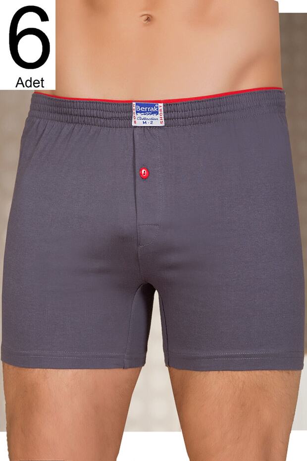 Erkek Füme 6'lı Paket Düğmeli Boxer ELF568BER10996 - 1