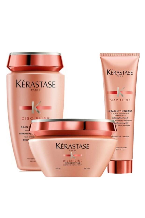 Discipline Bain Fluidealiste Şampuan 250 Ml + Maskeratine Saç Maskesi 200ml + Oleo-curl Krem 150ml - 1