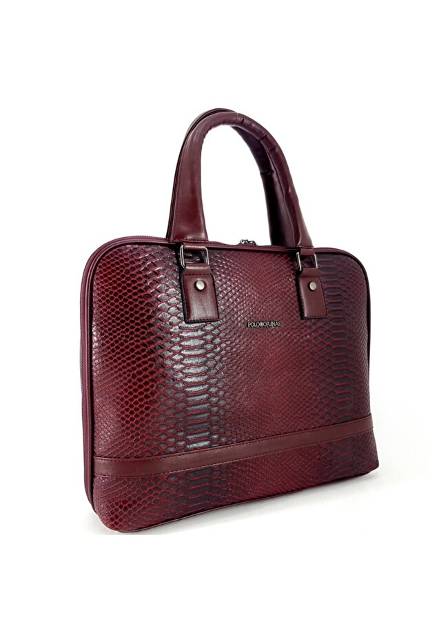 Essecia Women's Claret Red Anaconda 15.6 Laptop and Briefcase