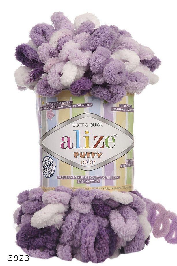 Mor Puffy Color El Örgü İpi 5923 - 1
