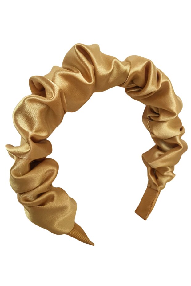 Shiny Gold Gathered Satin Crown