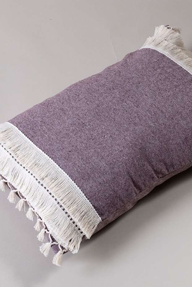 Single Special Design Burgundy Lace Tasseled Cotton Throw Pillow Pillow Case 35x55 Cm