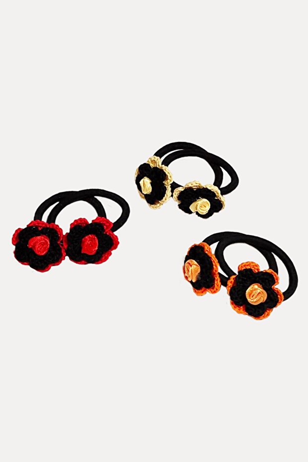 Black Floral Rubber Children's Buckle Set t